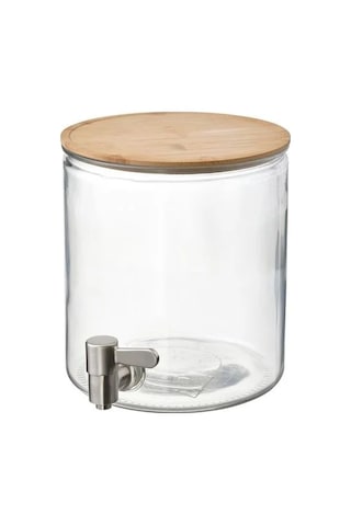 Sumuhome 365+ Sebil Musluklu Sürahi Cam Bambu Kapaklı 4 Lt