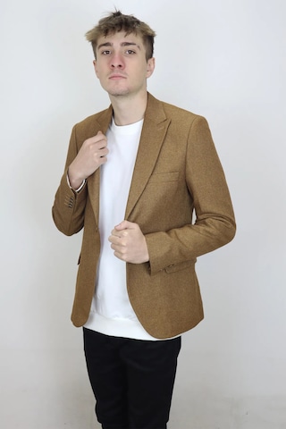 Dmctekstil Duayen Erkek Camel İtalyan Kesim Dar Kalıp Tek Düğme Yazlık Blazer Ceket