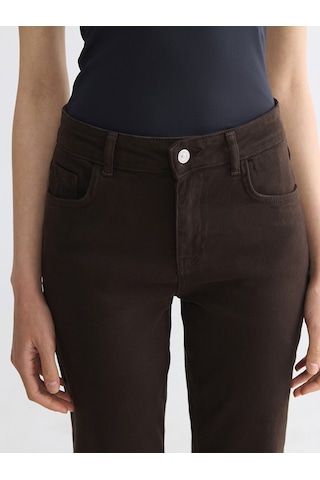 Lcwaıkıkı Classic Kahverengi Straight Fit Kadın Jean Pantolon