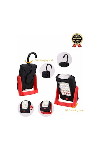 Premium Kancalı Asılabilir Mıknatıslı Pilli Beyaz Işık 50 Metre Mesafeli 20+3 Smd Parlak Led Lamba Diğer