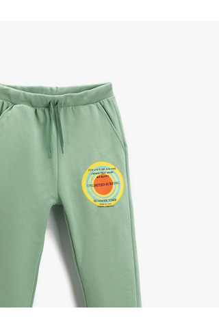 Koton Baskılı Jogger Eşofman Altı Beli Bağcıklı Cepli Ada Çayı 2skb40119tk Açık Yeşil