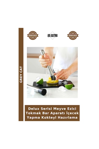 Delux Serisi Meyve Ezici Tokmak Bar Aparatı İçecek Yapma Kokteyl Hazırlama