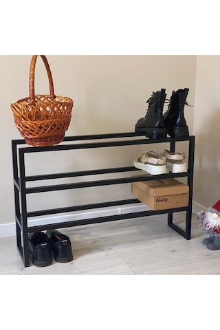 Shea Metal Profil Ayakkabı Rafı Siyah