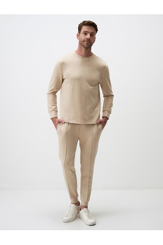 Jimmy Key Bej Bisiklet Yaka Uzun Kollu Erkek Sweatshirt 4ww02361043130 Bej
