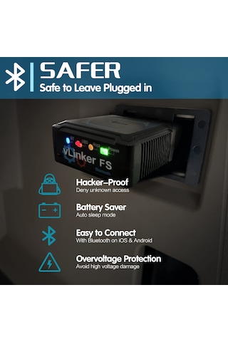 Vgate Vlinker Fs Bluetooth Obd2 Tanılama Tarama Cihazı, Apple iOS Uyumlu, Android Ve Windows İçin Obdıı Araç Kod Okuyucu
