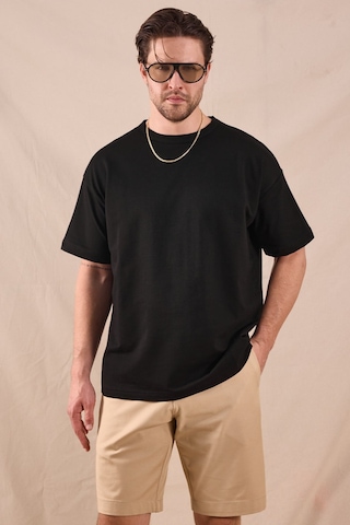 Tonny Black Rahat Kalıp Oversize Kesim T-shirt Erkek Siyah T-shirt Tbtshrt020