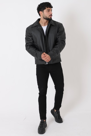 Stilkombin Oversize Düğmeli Suni Deri Kışlık Mont Bl 1851 50457 Siyah
