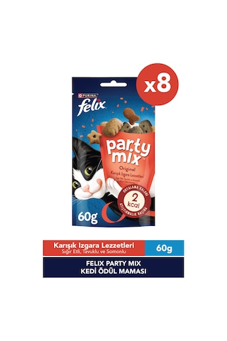 Felix Party Mix Karışık Izgara Lezzetleri Kedi Ödül Maması X8