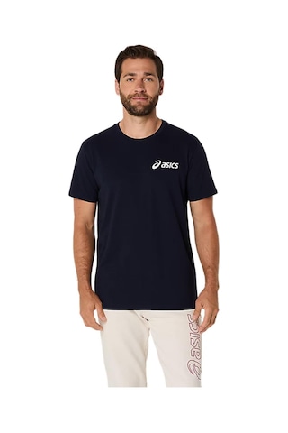 Asics Erkek Tişört Chest Logo Ss Tee 2031e659-402 Koyu Lacivert