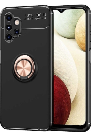 Samsung Uyumlu Galaxy A13 4g Kılıf Zore Ravel Silikon Kapak Siyah-Rose Gold
