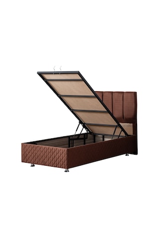 Setaymobilya Baza, Tetra Koyu Kahve Tek Kişilik Baza + Başlık, Mdf, Setay