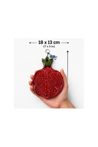 El Yapımı Nar Duvar Süsü Nazar Boncuklu Dekoratif Duvar Aksesuarı Bereket Ve Şans 18x13 Cm Büyük Nar