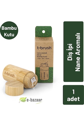 T-Brush Naneli Bambu Kutu Diş İpi 30 M