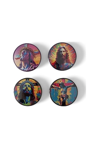 Aziz İsa Magnet Set 2 - 4'lü Jesus Christ Magnet Karışık Renkli
