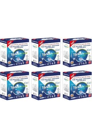 Turkishcare Toz Bulaşık Makinesi Deterjanı 6 x 40 Yıkama