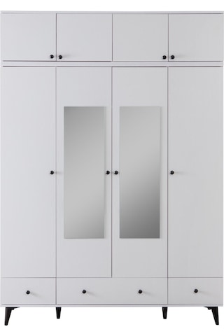 Gardırop, Bianca 4 Kapaklı Aynalı Dolap Ve Yüklük