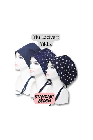 Standart Beden 3lü Lacivert Yıldız Lacivert Tek Renk Takım Yıldızlar Büyük Yıldız Cerrahi Bone Renkli