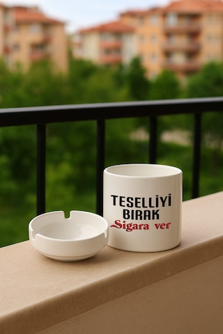 Porselen Baskılı Küllük - Teselli