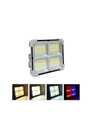 Lexroo Seyyar Solar Led Projektör Gri Renk Cata 200w Güneş Enerjili Portatif Led Işık Taşınabilir