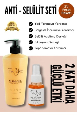 Slim Jel , Sıkılaştırıcı, Toparlayıcı, Selülit Karşıtı Jel & Anti Selülit Masaj Yağı Set