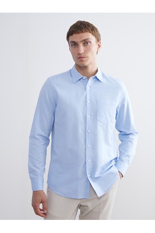 Lcwaıkıkı Classic Mavi Regular Fit Uzun Kollu Oxford Erkek Gömlek
