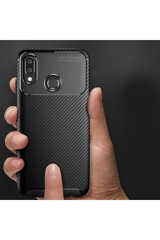Apsuwa Galaxy Uyumlu M20 Kılıf Negro Karbon Fiber Silikon