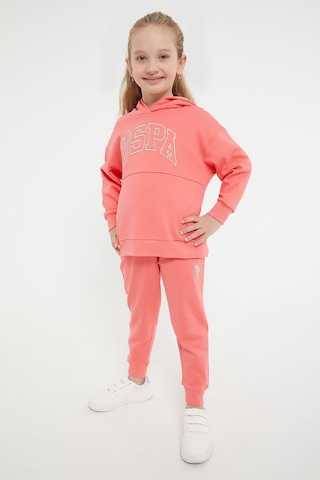 U.S. Polo Assn. Lisanslı Klasik Coral Kız Çocuk Eşofman Takım Pembe