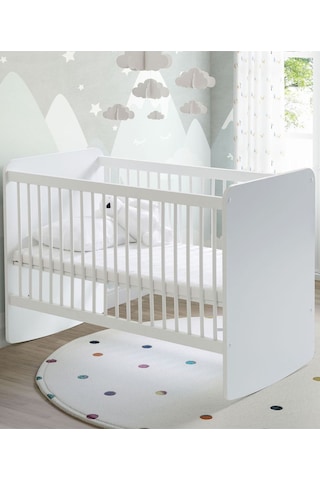 BW1020 - Sallanır Sabitlenir Pratik Kademeli Bebek Beşik Beyaz 60x120 Beyaz