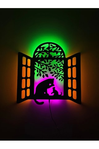 Kedi Ailesi Led Işıklı Tablo