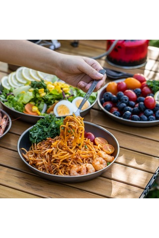 Dofolink Titanyum Piknik Tabagi 5.9 İnç - Ultra Hafif, Antibakteriyel, Yemek Lezzetini Koruyan, Dışarıda Taşınabilir Mutfak Gereci Çok Renkli