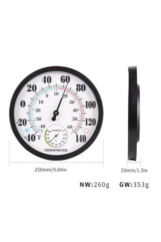 25 Cm Geniş Ekran Ev Termometresi Klasik Renkli Alt