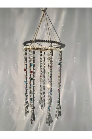 Kristal Güneş Yakalayıcı Suncatcher - Renkli Işık Yansımalı Dekoratif Pencere Süsü Ve Avize Tek Parça