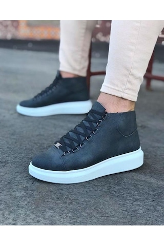 Wg032 Gri Bağcıklı Sneakers Yarım Bilek Bot Renklı Çok Renkli