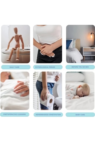 Honeybeeshop Beyaz 13 5oz 400ml Tasinabilir Peri Sisesi Seyahat Bide 400ml Kapasiteli Kadin Erkek Bebek Bezi Yikama Nozulu