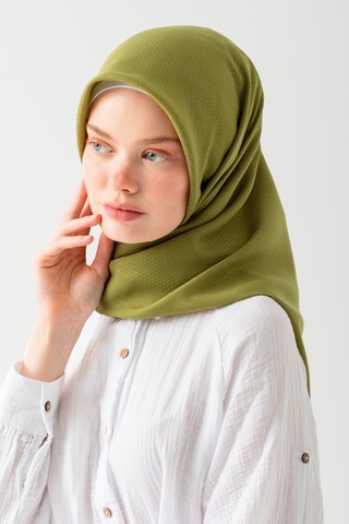Nisanca Soft Pamuk Jakarlı Eşarp Doğal Dokulu, Hafif Ve Nefes Alan Kumaş- Bambu Kraş Eşarp Yumuşak Dokulu Düz Renk Eşarp, Tesettür Eşarp yeşil