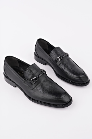 Muggo Bondy Hakiki Deri Klasik Günlük Ortopedik Erkek Ayakkabı Siyah