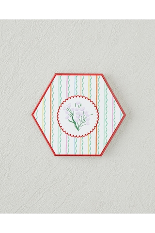 English Home Floral Stripe Seramik Bardak Altlığı 11 Cm Renkli Çok Renkli
