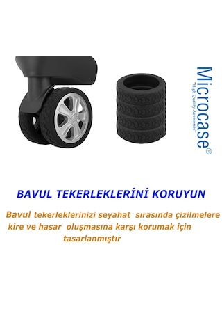 8'li Silikon Dayanıklı Ses Önleyici Bavul Tekerlek Kılıfı Al4549