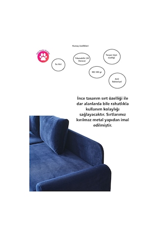 Kagu Corner Flavia Köşe Takımı Lacivert