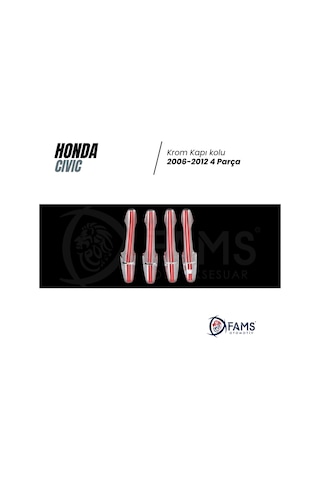 Honda Civic Krom Kapı Kolu 4 Kapı 2005-2011 Paslanmaz Çelik