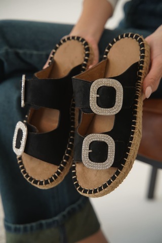 Kocadal Kocadal Tyna Süet Siyah Taşlı Kadın Terlik Muhtelif