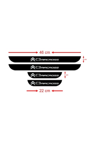 Citroen C3 Aircross Kapı Eşiği 4 Lü Aksesuar Citroen C3 Aircross Kapı Eşiği 4 Lü Aksesuar
