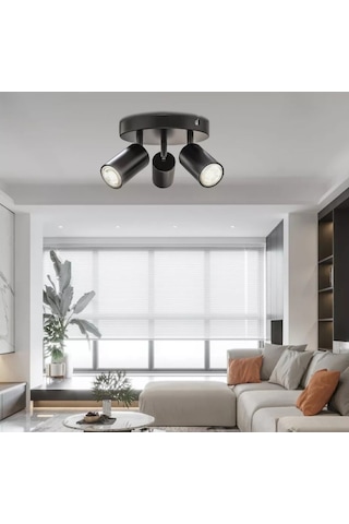 Mylights  Modern Üçlü Metal Led Spot Günişiği Ampullü Hareketli A