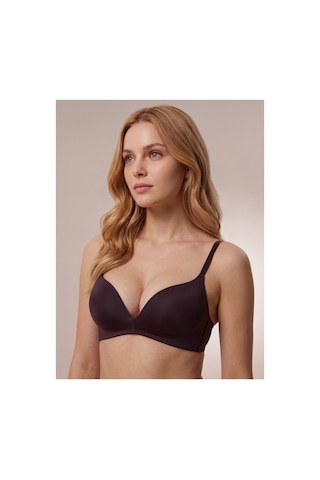 Donlaritta Dolgulu Balensiz Push Up Pamuklu Decolette Sütyen Bordo