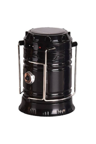 Jeehugo Siyah Güneş Enerjili Çadır Lambası, Elden Taşınabilir, Usb Doluş, Fener Modu, Cep Telefonu İçin Acil Şarj Portu Siyah