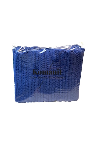 Komanit Tekstil Tek Kullanımlık Mavi Akordeon Bone 50 x 45 CM 100'lü