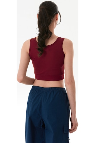 Fullamoda Yanları Şeritli Halter Yaka Büstiyer Bordo