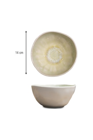 12'li 14 Cm Oceana Desenli Organik Form Porselen Kase Beyaz