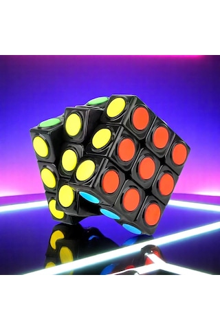 Fosforlu 3x3 Magıc Cube 3x3 Zeka Küpü 3x3 Yeni Nesil Akıl Oyunları Yuvarlak Desenli Karne Hediyesi