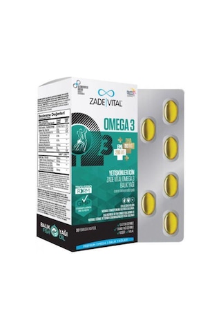 Zade Vital Omega 3 Balık Yağı 900 Mg Yetişkinler Için 30 Kapsül